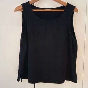 Russ Berens Malibu tank top blouse textured Tencel XL made in USA